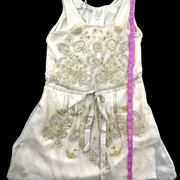 Chelsea and Violet White and Gold Sleeveless Dress - Picture 7 of 8